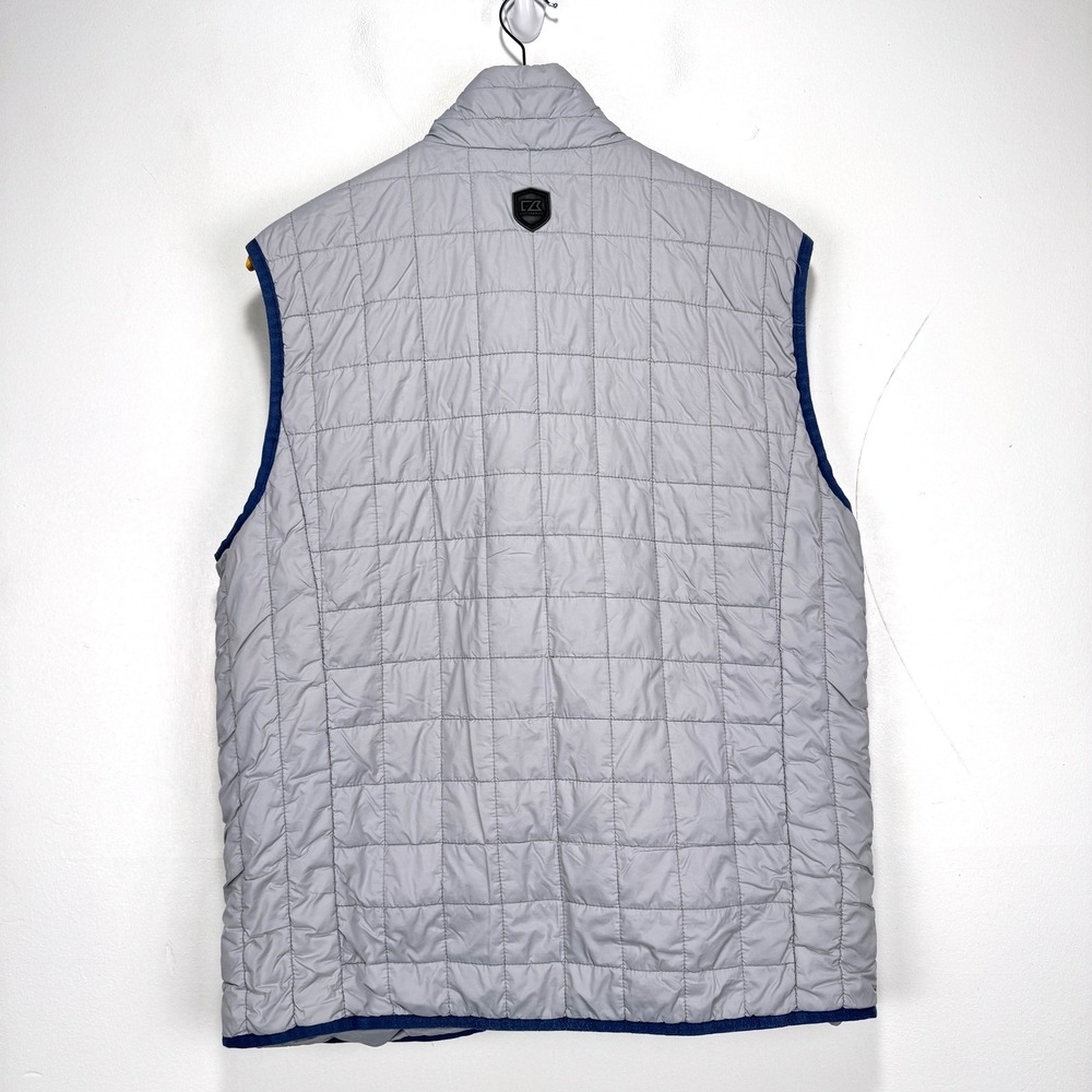 Navy Midshipmen Quilted Puffer Vest Men Large Gray Cutter & Buck WeatherTec - Picture 2 of 11